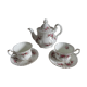 Teapot and its 2 cups and saucers Royal Albert Porcelaine "Lavender Rose"