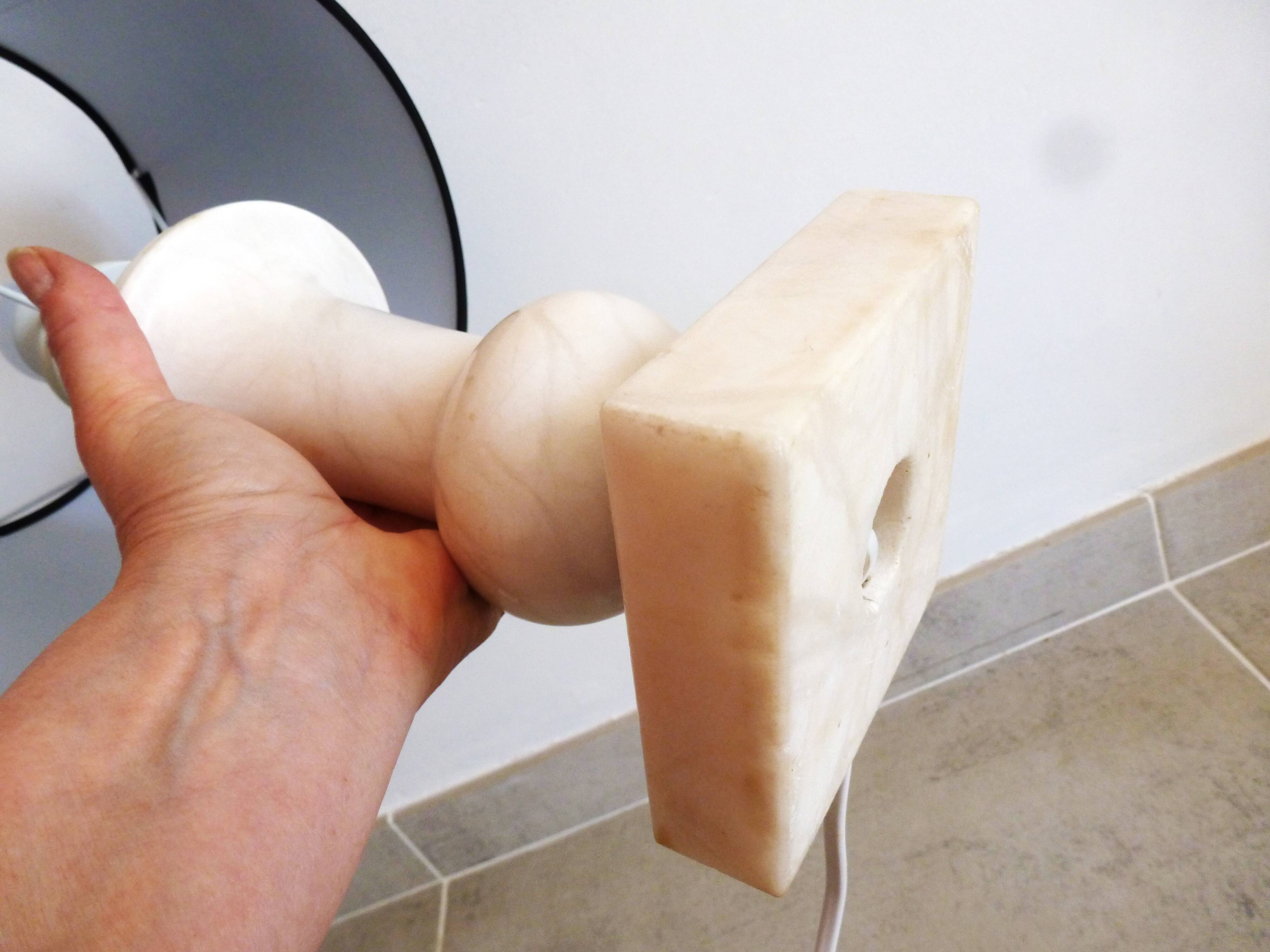 Alabaster and brass lamp, living room table lamp, decorative home lamp