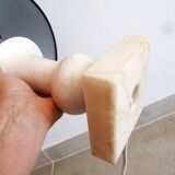 Alabaster and brass lamp, living room table lamp, decorative home lamp