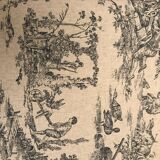 Rectangular cushion blue jouy canvas