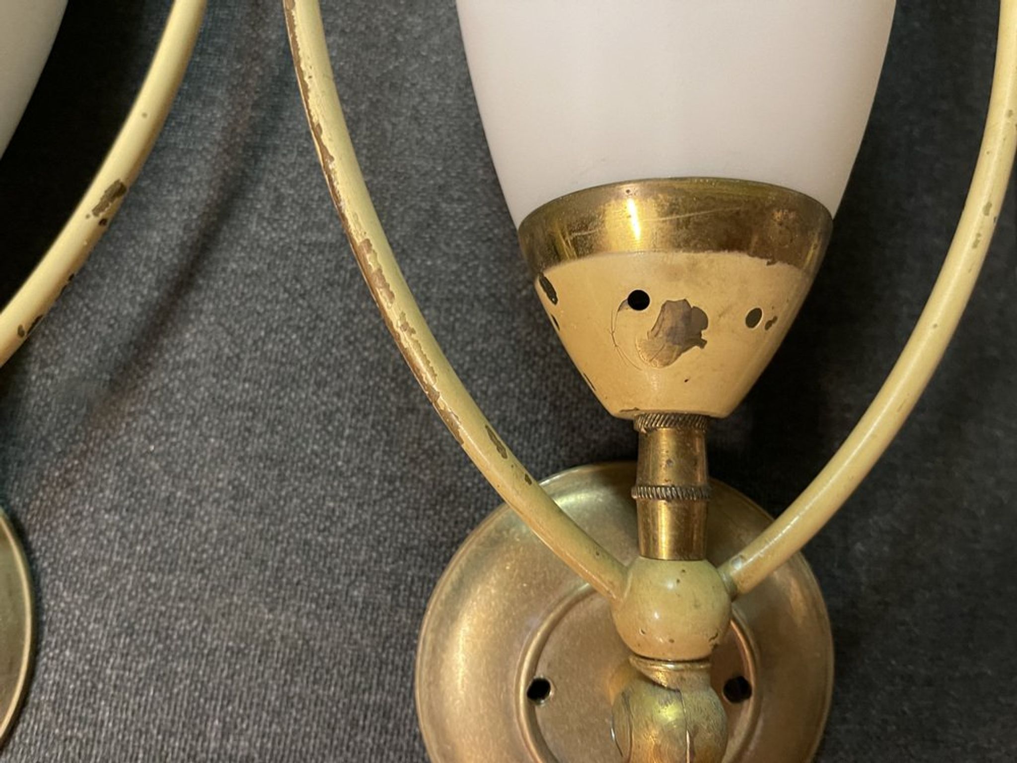Italian opaline glass sconces