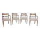 Fauteuils en chêne vintage, années 1940, ensemble de 4