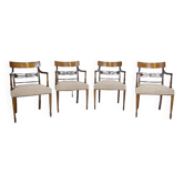 Fauteuils en chêne vintage, années 1940, ensemble de 4