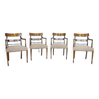 Vintage Oak Armchairs, 1940s, Set of 4