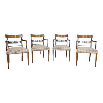Fauteuils en chêne vintage, années 1940, ensemble de 4