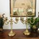 Pair of gilded bronze chandeliers