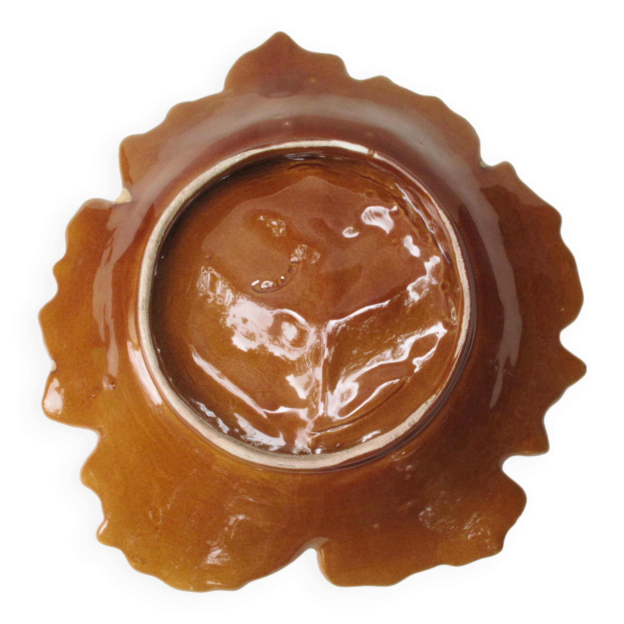 Vallauris vintage ceramic leaf pocket tray