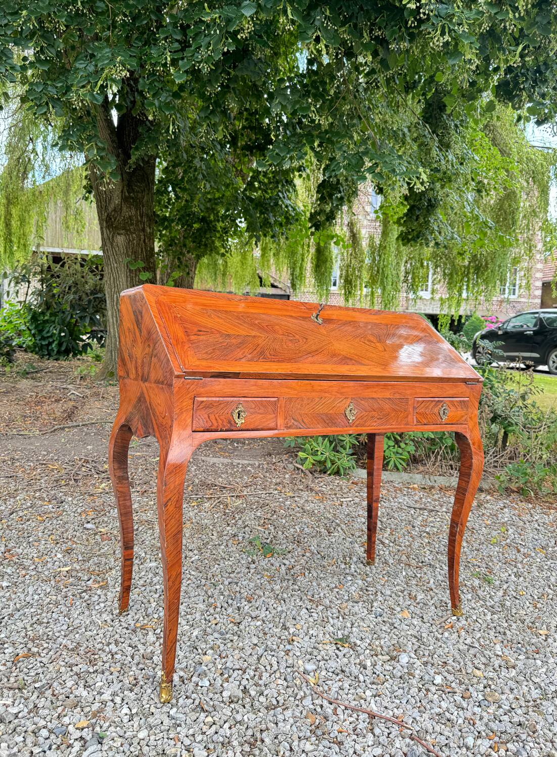 Louis xv period marquetry sloping desk, 18th century stamped criaerd