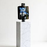 Painted Ceramic Sculpture by Olisch