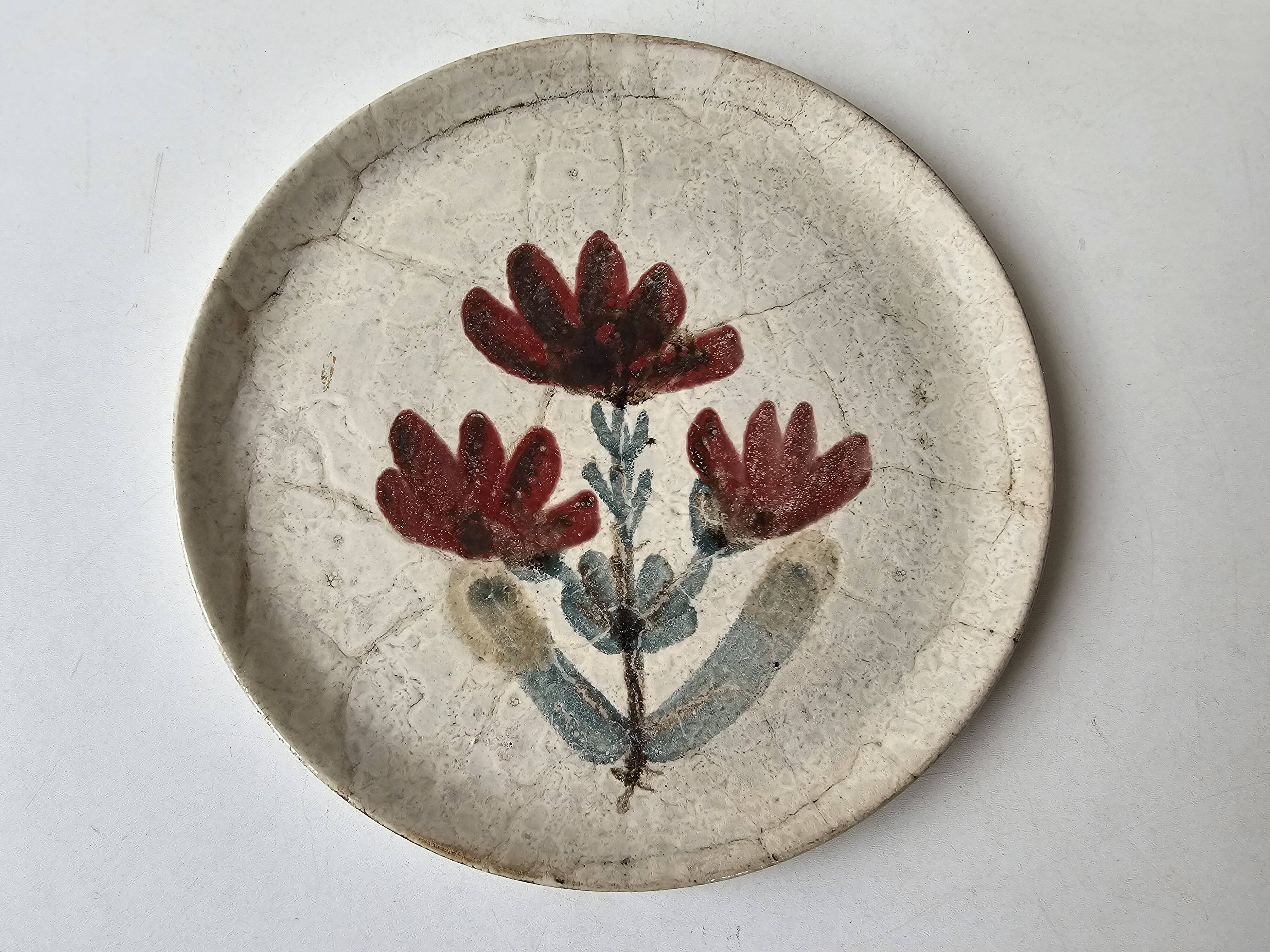 Gustave Reynaud Plate Le Mûrier Vallauris Vintage Diameter 24cm