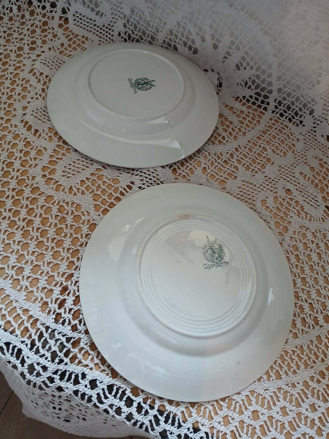 6 antique ironstone plates
