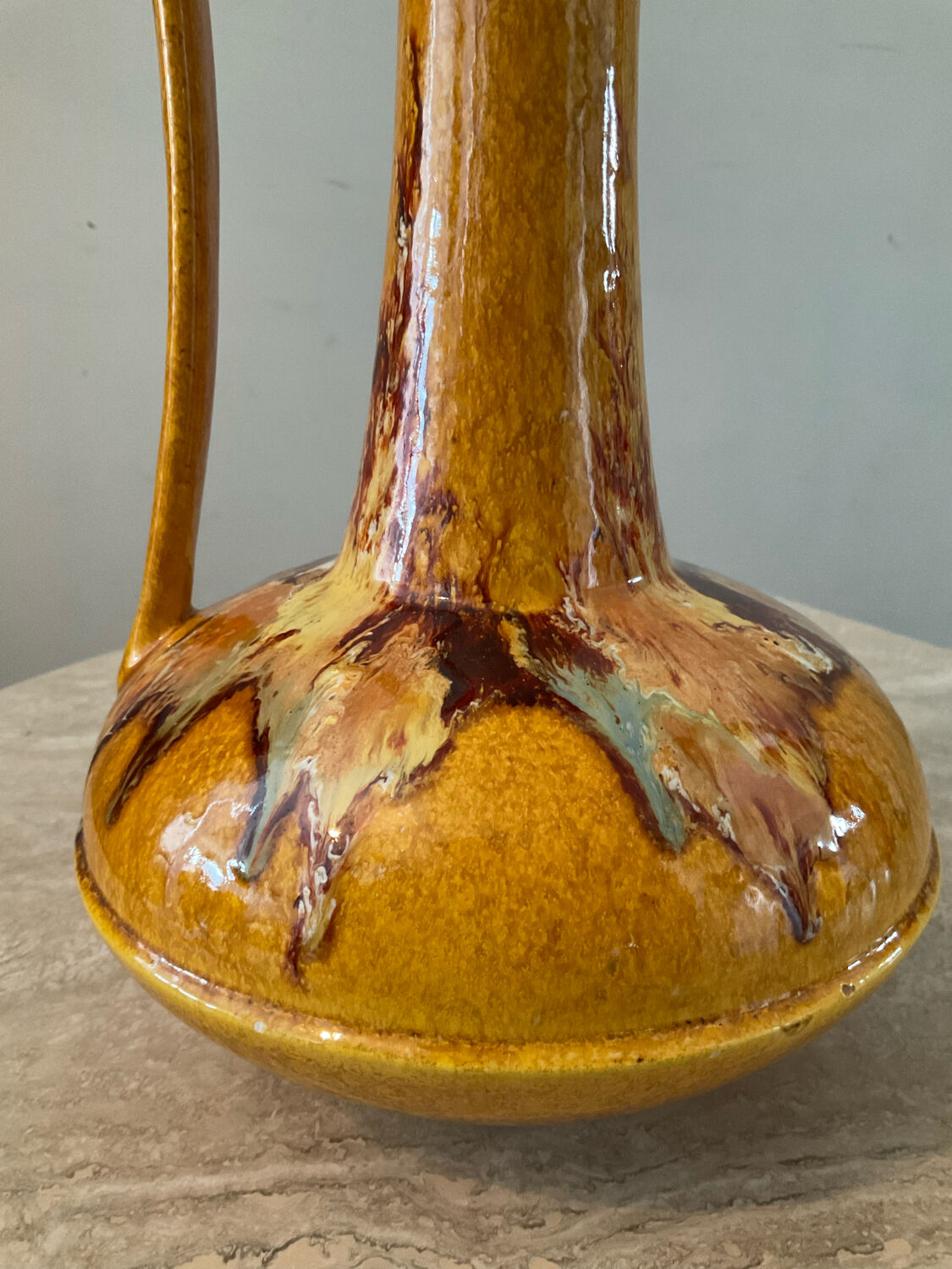 Vintage jug vase in glazed ceramic