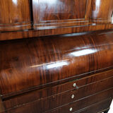 Empire bureau of polished mahogany with inlaid wood, 1840s