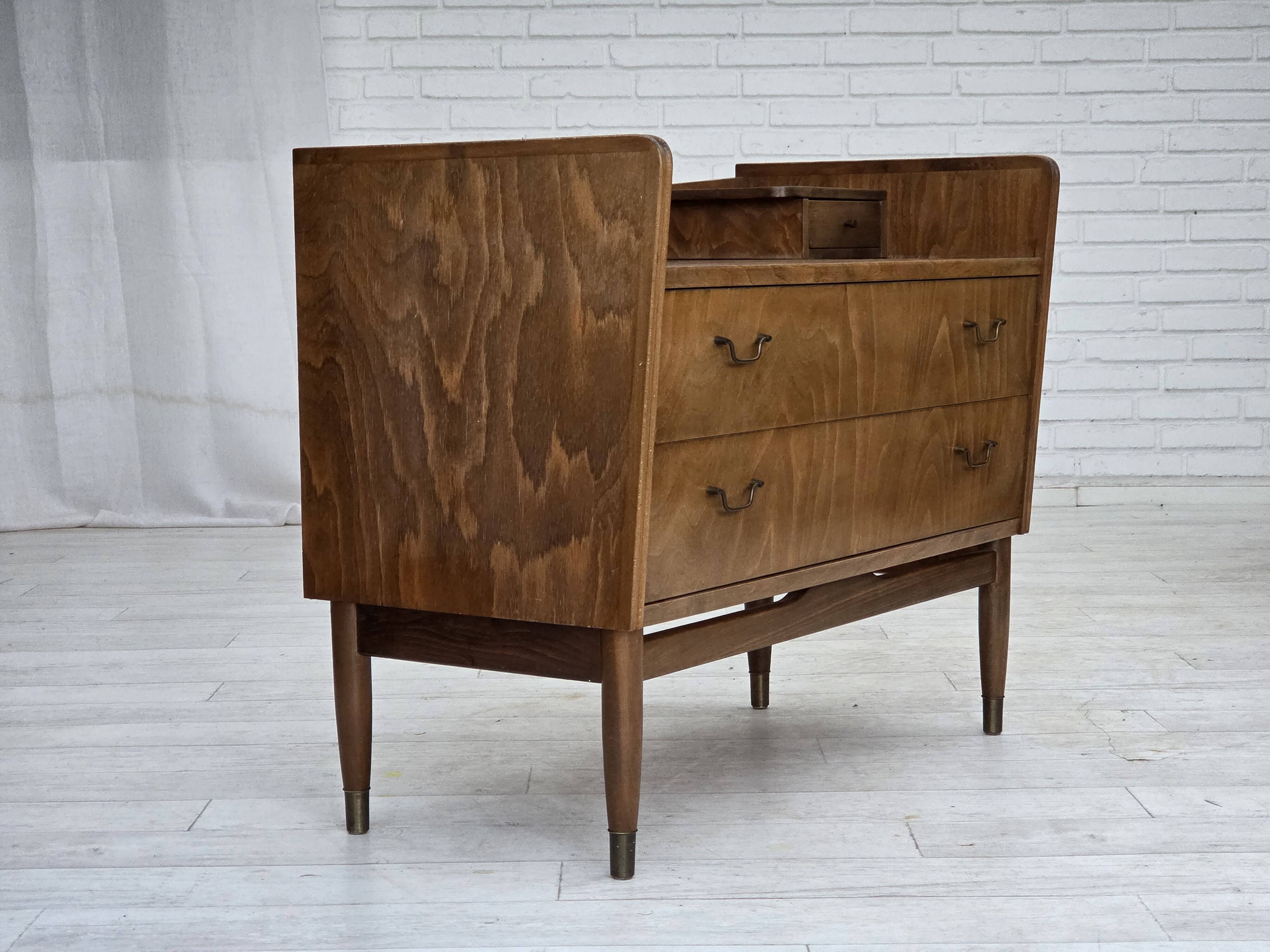1970s, Danish chest of drawers, beech wood.
