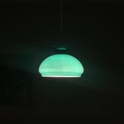 Dark green opaline glass pendant light