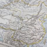 Russian and Chinese Empires, period map, 1887, Authentic.