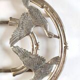 Silea silver metal duck trivet