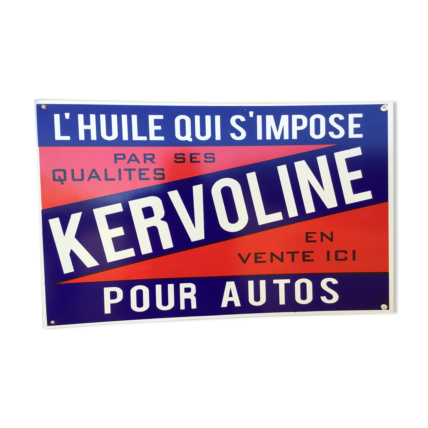 Plaque métal pub huile moteur Kervoline
