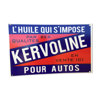 Plaque métal pub huile moteur Kervoline