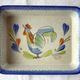Antique and rare emile henry oven dish with hb henriot quimper decoration 1950