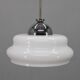 Italian mid-century glass pendant lamp chrome ceiling light 1960s