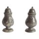 Antique muffineers, salt or sugar shakers in pewter, 18th