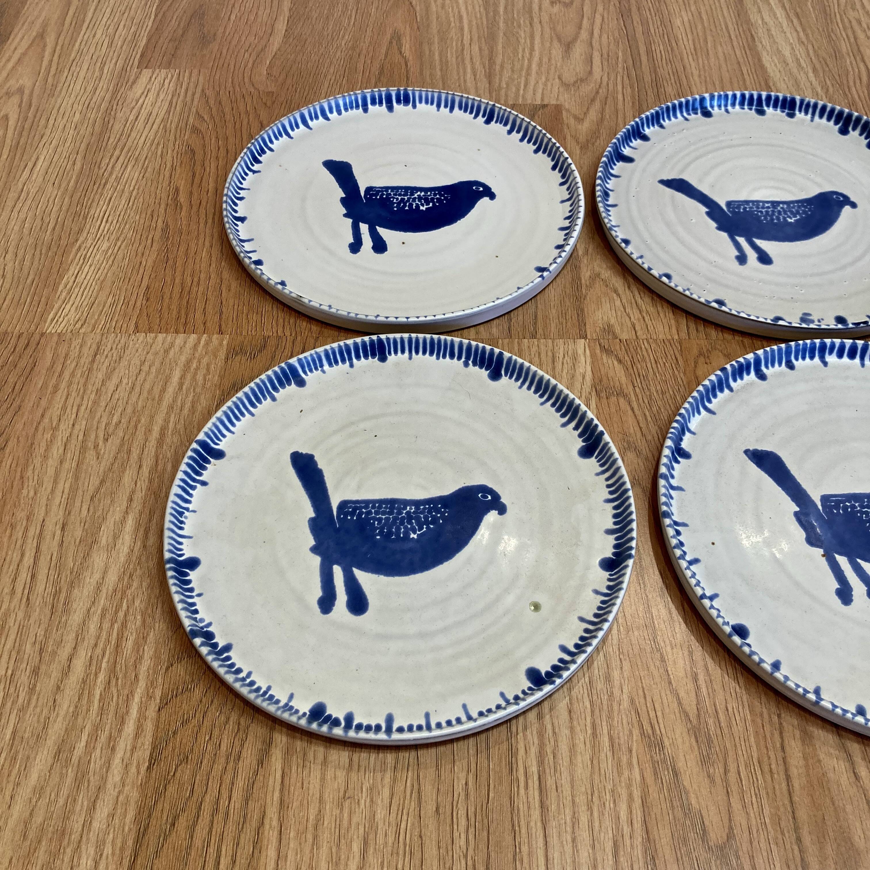 Set of 6 completely handmade plates.
