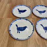 Set of 6 completely handmade plates.