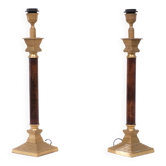Set brass column table lamps 1970s de knudt belgium
