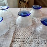 Set including 1 salad bowl and 5 fruit bowls in Daum Nancy crystal from the 40s