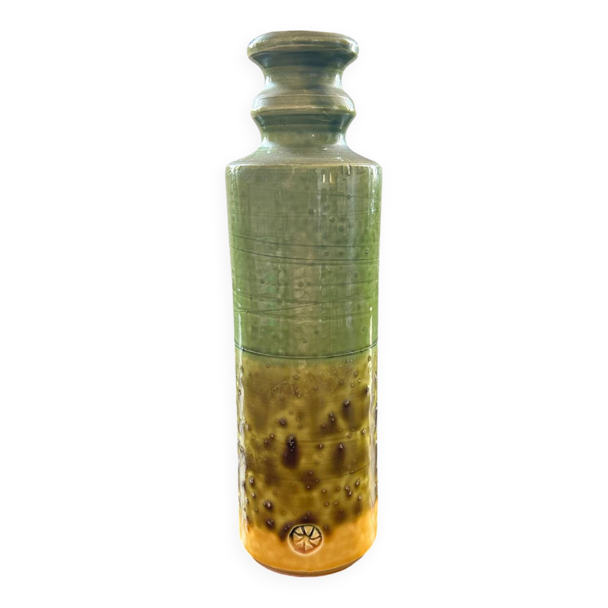 Green and yellow soliflore vase