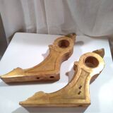 Pair of square door rod gilded wood 19th century