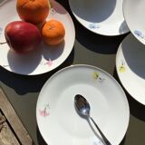 10 assiettes dessert porcelaine décor fleurs Melitta