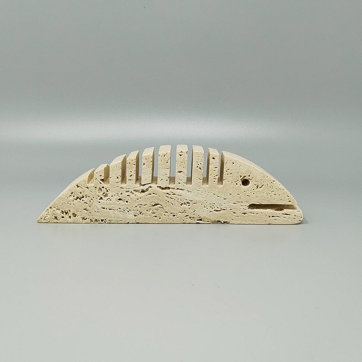 1970s Original Big Travertine Fish Sculpture by Enzo Mari for F.lli Mannelli