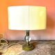 Hollywood Regency inspired brass table lamp drum lampshade