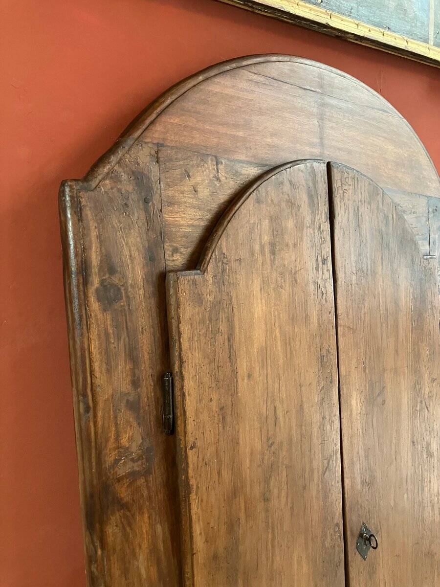 Antique Rustic Tuscan Window in Chestnut with Original Wrought Iron Hardware, 1800s