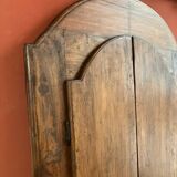 Antique Rustic Tuscan Window in Chestnut with Original Wrought Iron Hardware, 1800s