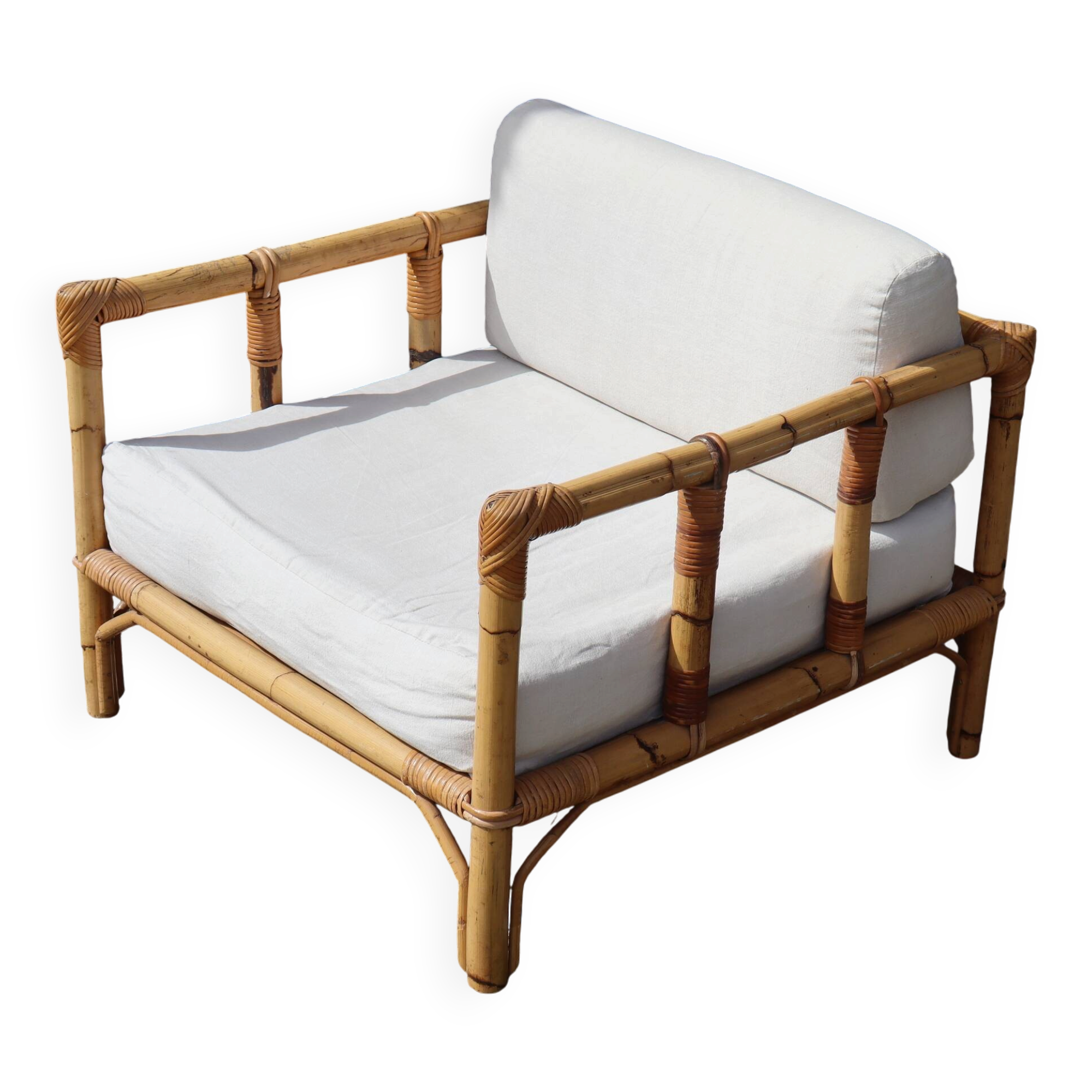 Rattan armchair Italy by Dal Vera 1970