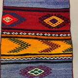 Old Turkish narrow Kilim Runner 250x45 cm, shabby chic, vintage kelim Colourful