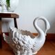 Pair of ceramic swan pot covers 1970