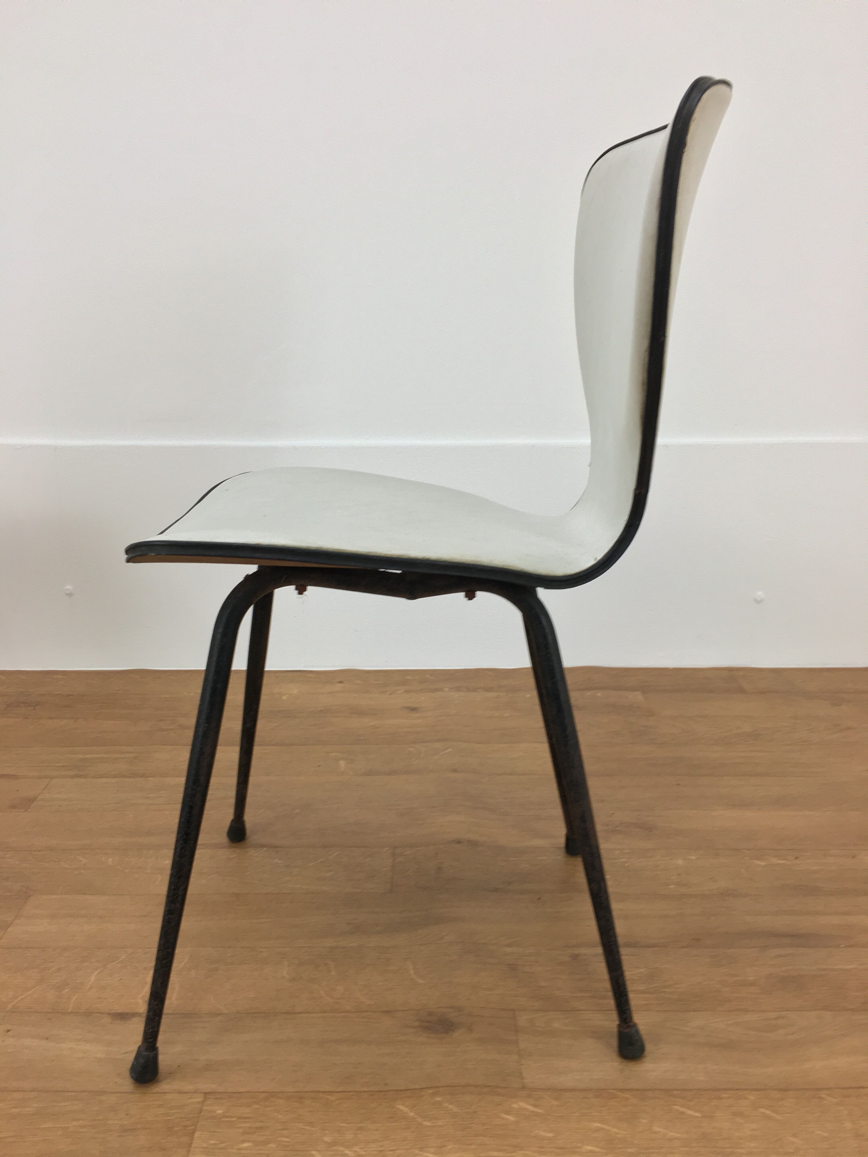 Pair of skai and metal chairs 1950