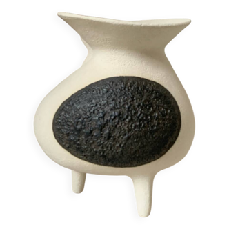 White stoneware vase