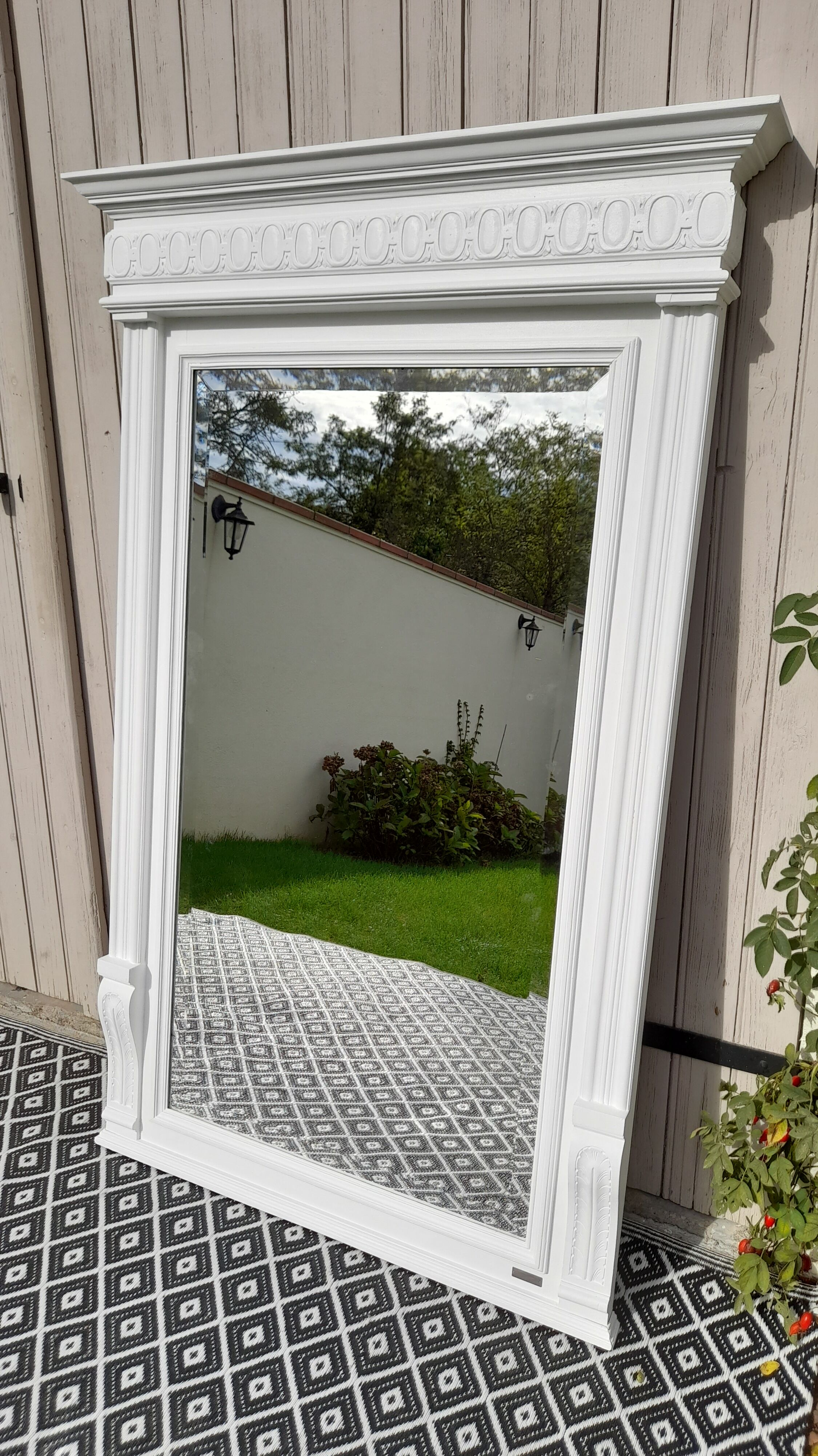 Beveled trumeau mirror