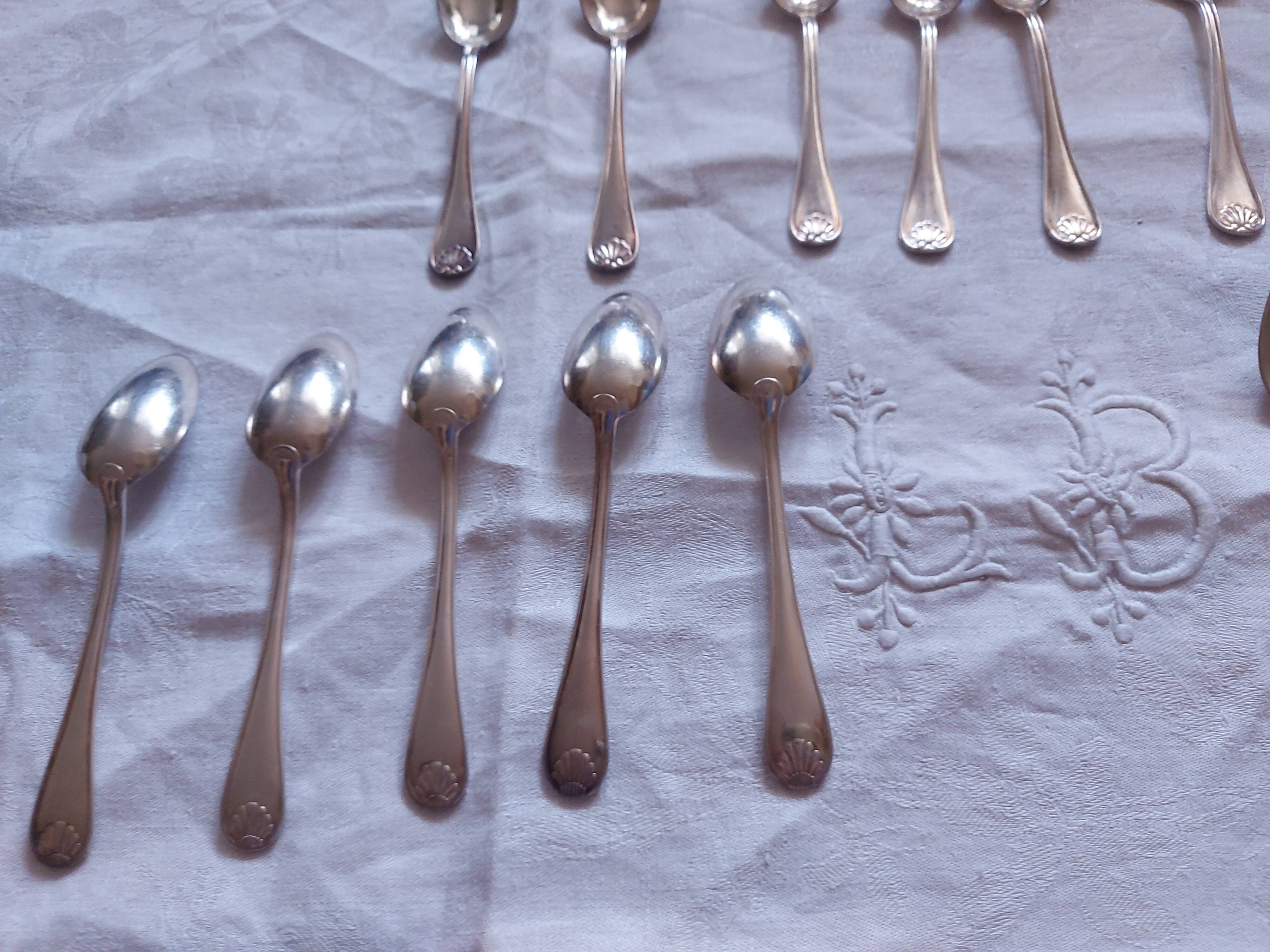 Cutlery in silvered metal, goldsmith Mondial