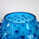 Vase verre d’Empoli bleu cobalt vintage