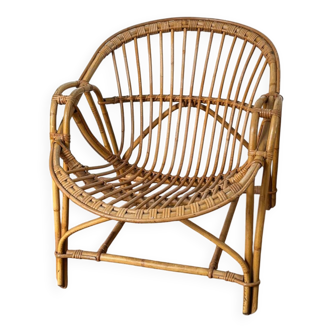 Fauteuil corbeille en rotin