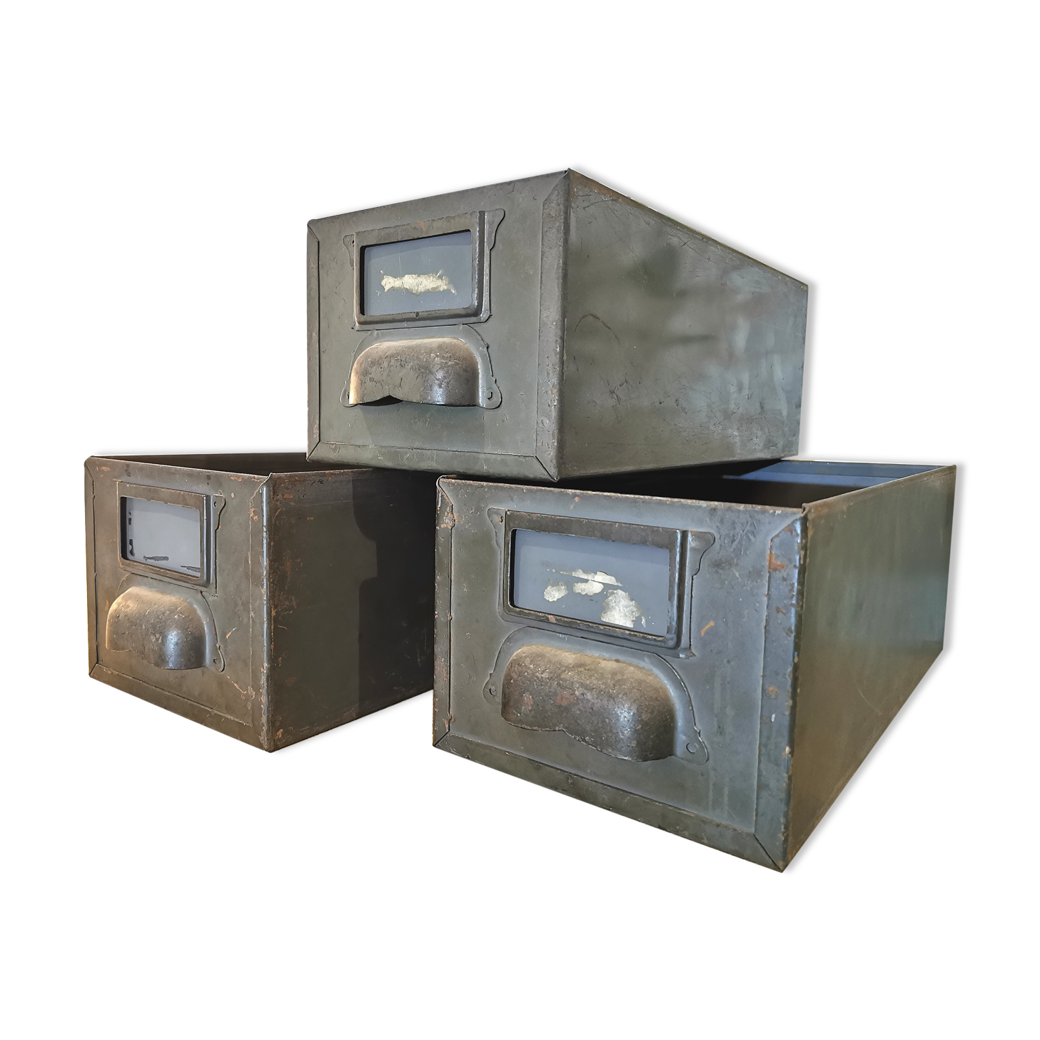 Set of 3 industrial lockers