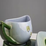 Rare Art Nouveau ceramic 3-piece asparagus set by Julius Dessler, Austria