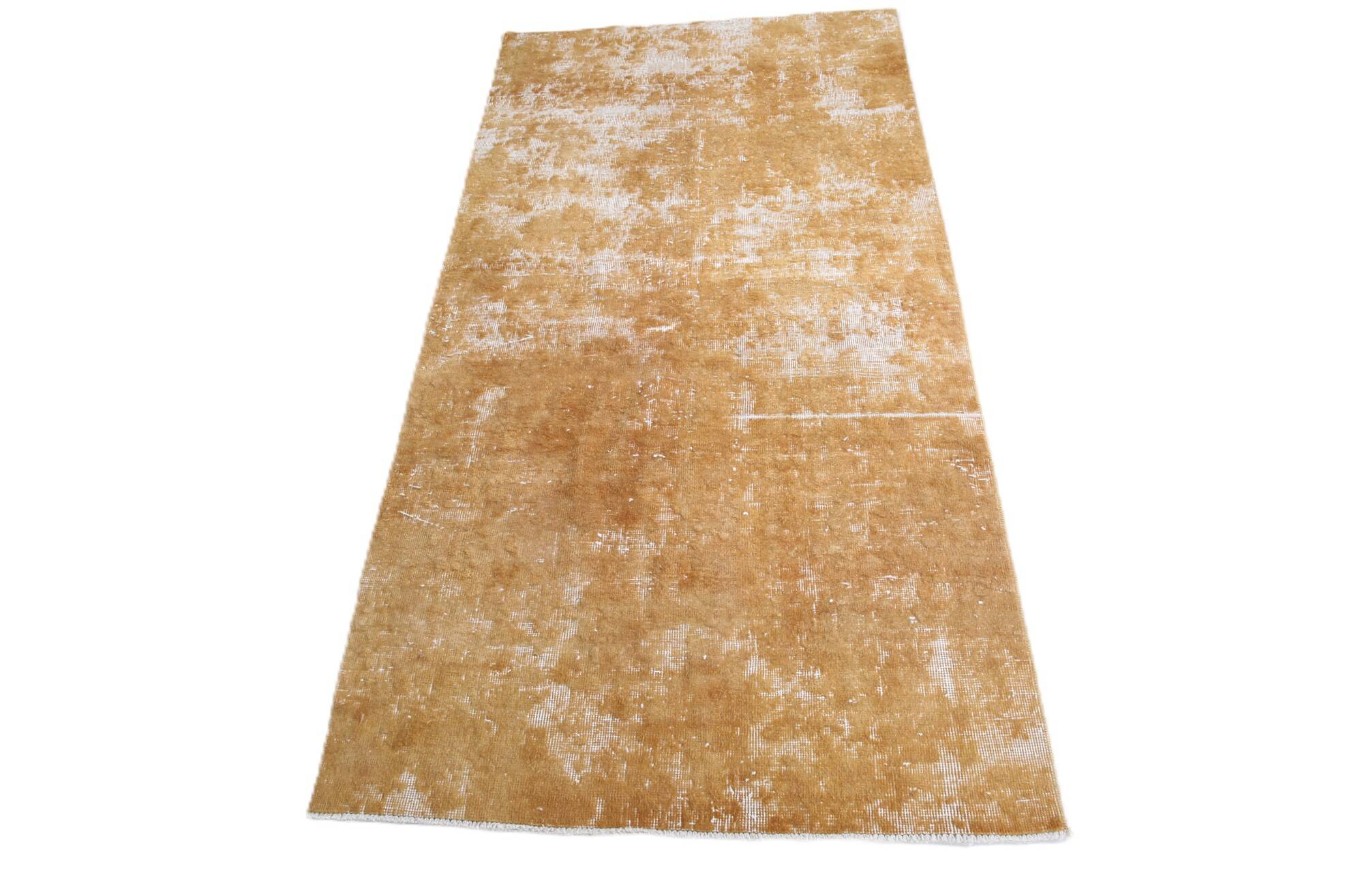 Turkish Traditional Mustard Vintage Area Rug, 108x211Cm