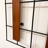 Metal and wood wall coat rack, 1950s-60s.